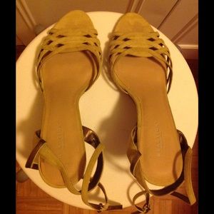 Kenneth Cole Lemon Lime Suede Wedge Sandals